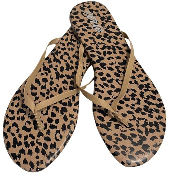 Aerie Cheetah Animal Print Flip Flop Sandals Size 9 Vacation Travel Beach Resort - Picture 2 of 7